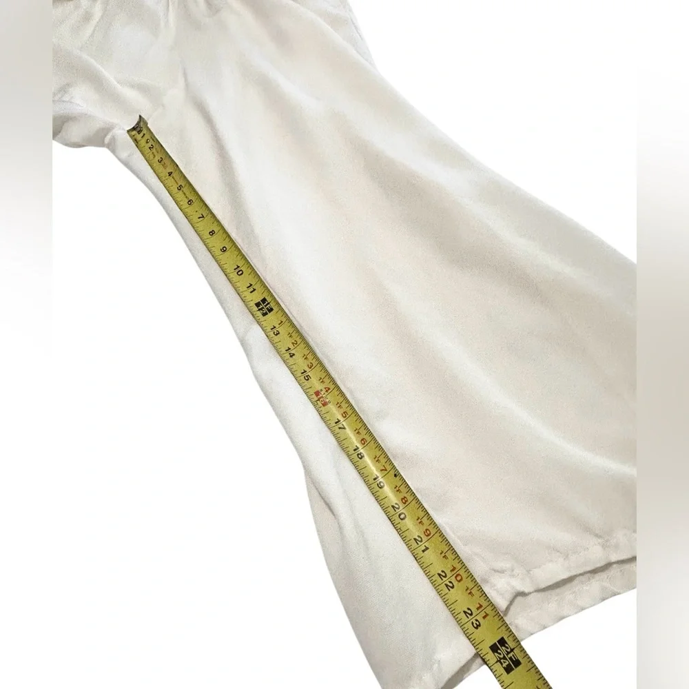 Bryn Walker 100% Linen Pull On Crop Wide Leg OSCA Pant Ivory Womens M Casual USA - Picture 10 of 14